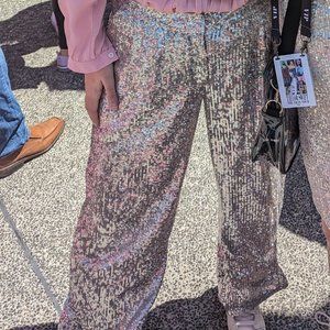 Express - Champaign Trouser Sequin Pants - Medium